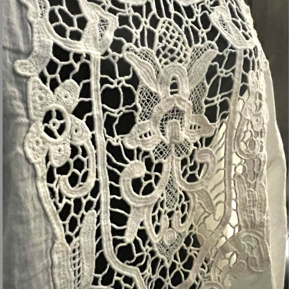 Free People FP One / Frayed Bell Sleeve/ Boho / Crochet Lace / Ivory  XS/S - Picture 3 of 11